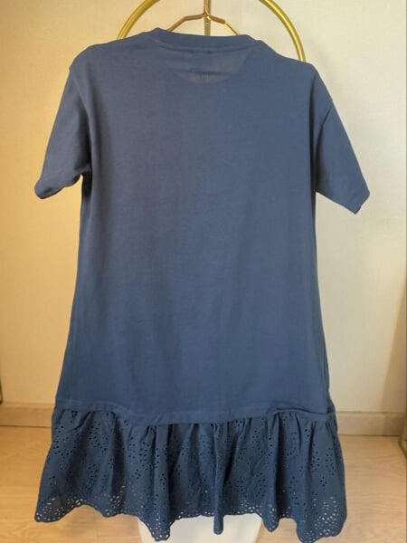 Rahat Kesim Mavi Eteği Fistolu Elbise