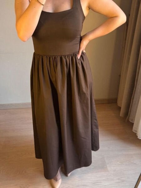 Prenses Model Kahverengi Elbise