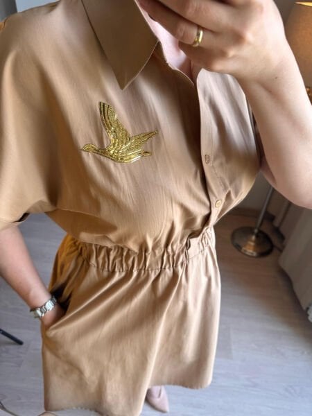 Açık Kahverengi Elbise