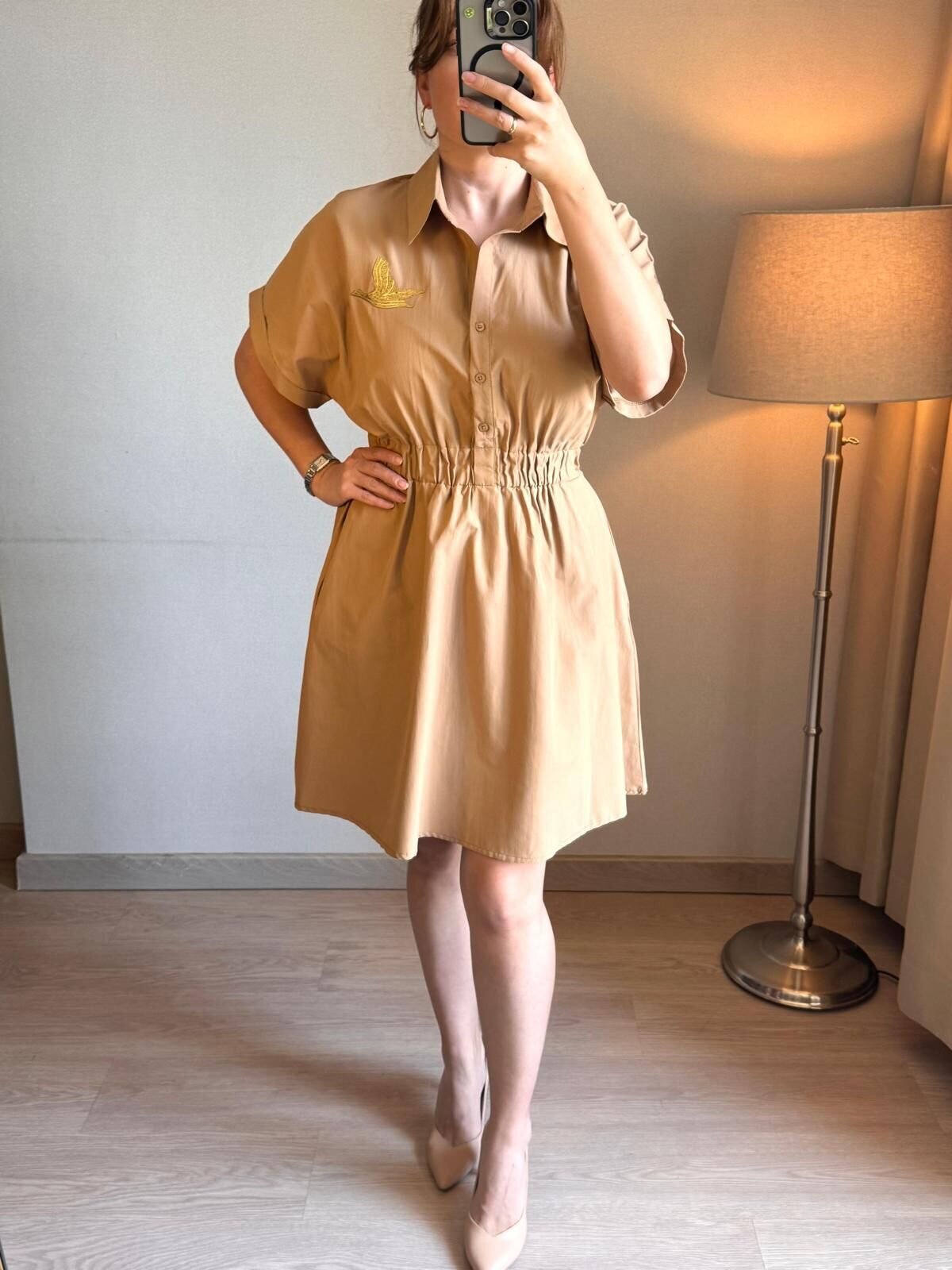 Açık Kahverengi Elbise