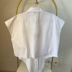 Tasarım Bağlamalı Çizgili Gömlek