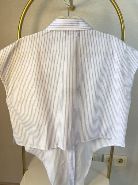 Tasarım Bağlamalı Çizgili Gömlek