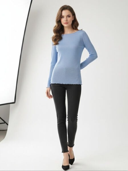 Bebe Mavisi Yumoş Bluz