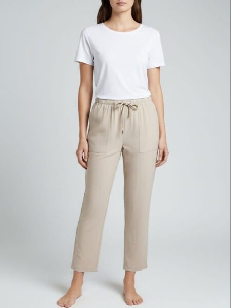 Krem Rengi Rahat Kesim Pantolon