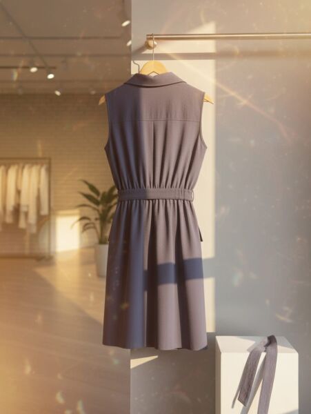 Lacivert Düğmeli Mini Elbise