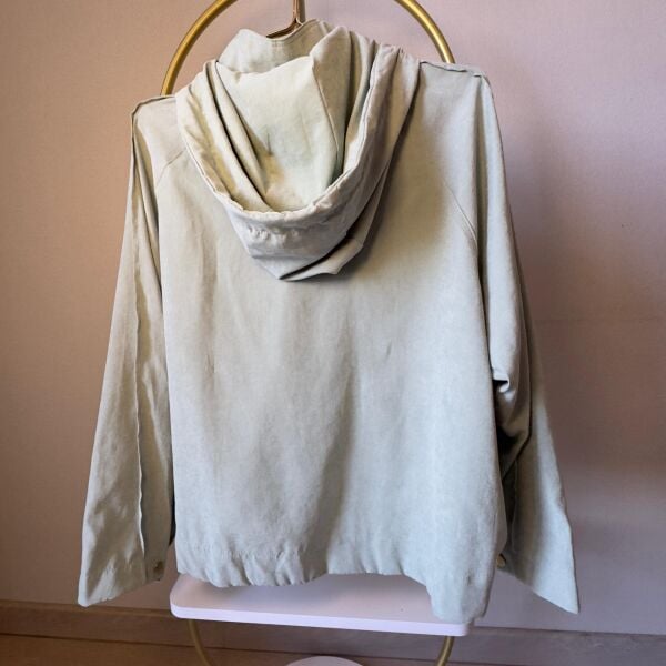 Su Yeşili Mevsimlik Kapüşonlu Ceket