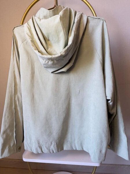 Su Yeşili Mevsimlik Kapüşonlu Ceket