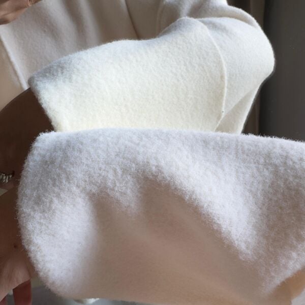 Beyaz Keçe Oversize Ceket