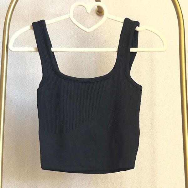 Siyah Triko Crop Atlet