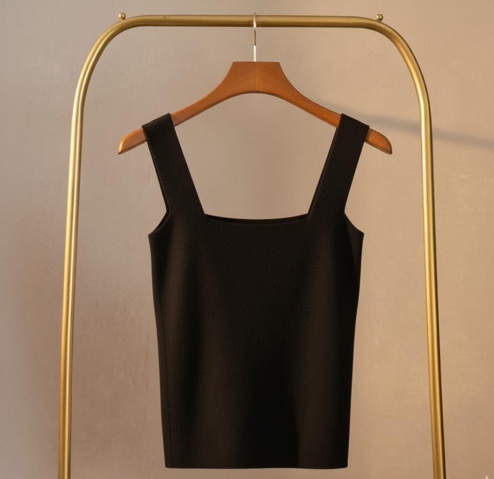 Siyah Kare Yaka Triko Atlet