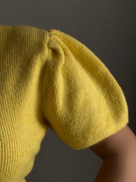 Sarı Balon Kol Triko Kazak