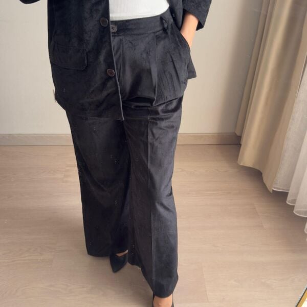 Astarsız Siyah Süet Takım