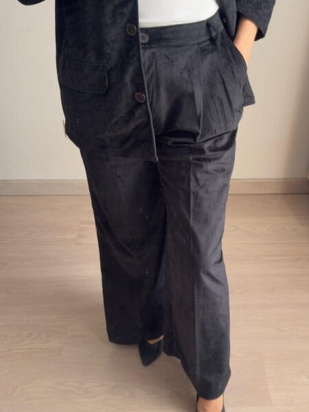 Astarsız Siyah Süet Takım