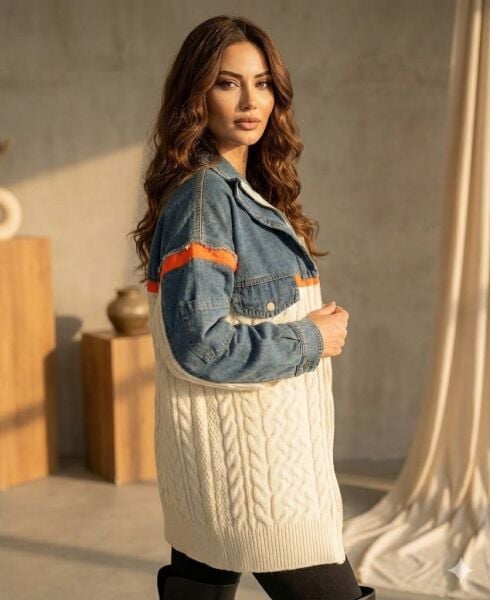 Kot Triko Detaylı Fermuarlı Hırka