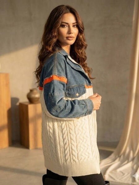 Kot Triko Detaylı Fermuarlı Hırka