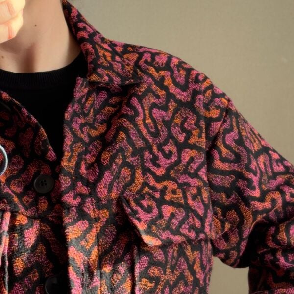 Bordo Desenli Kadın Ceket