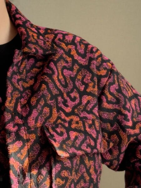 Bordo Desenli Kadın Ceket