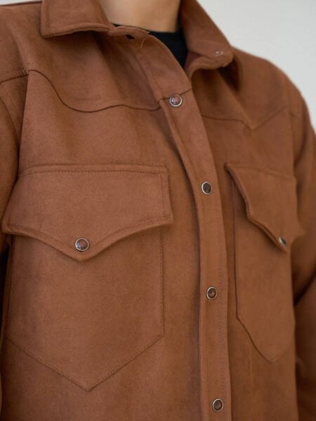 Taba Süet Gömlek Ceket