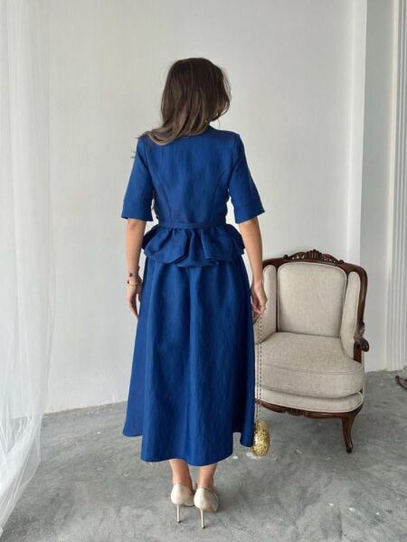 Siyah Viskon Kumaş Maksi Etek Takım